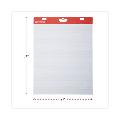 Universal Renewable Resource Sugarcane Based Easel Pads, Presentation Format (1" Rule), 27 x 34, White, 50 Sheets, 2/Carton