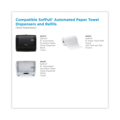 Georgia Pacific Hardwound Paper Towel Roll, Nonperforated, 9" x 400 ft, White, 6 Rolls/Carton