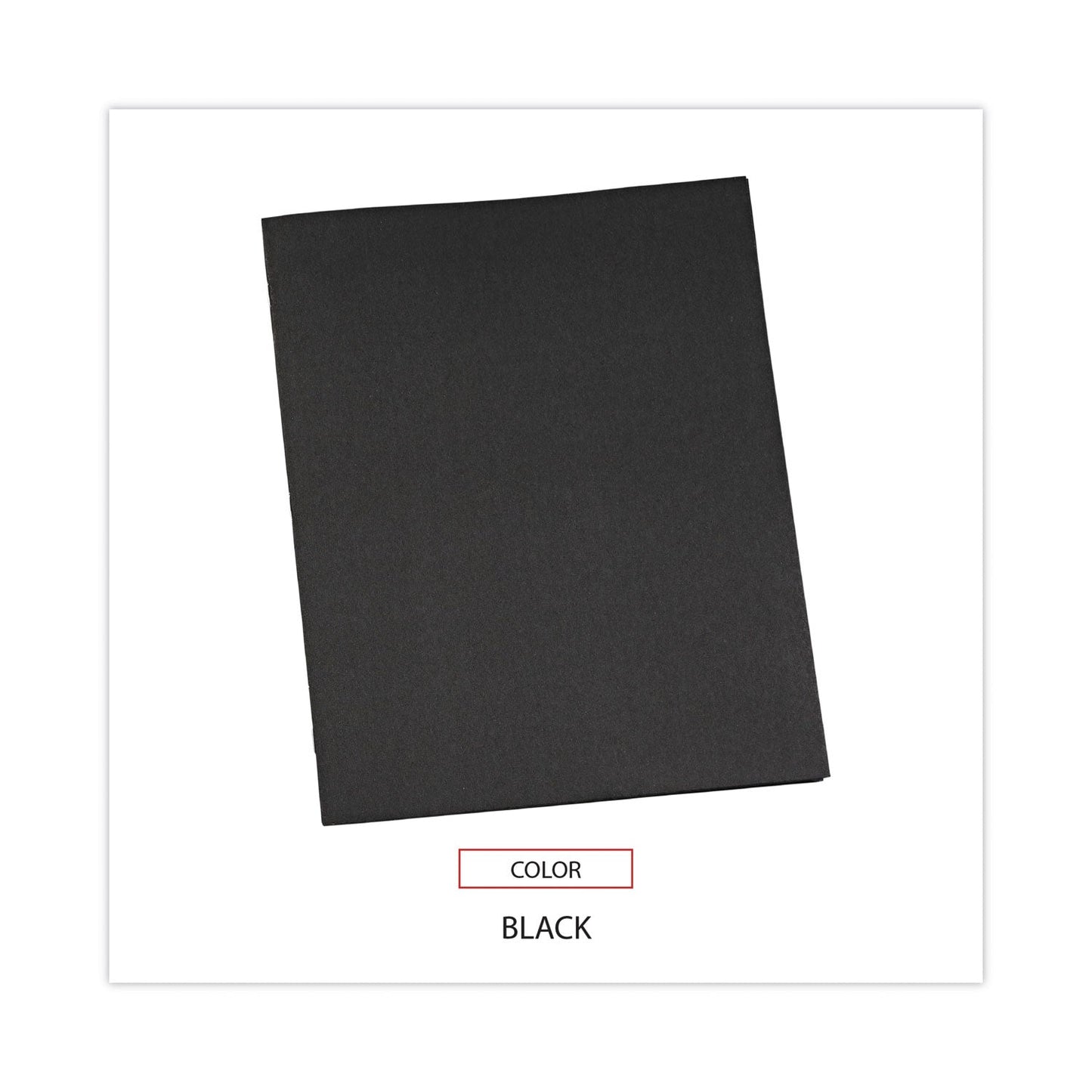 Universal Two-Pocket Portfolios with Tang Fasteners, 0.5" Capacity, 11 x 8.5, Black, 25/Box