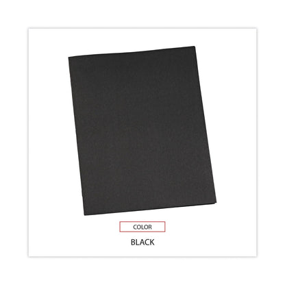 Universal Two-Pocket Portfolios with Tang Fasteners, 0.5" Capacity, 11 x 8.5, Black, 25/Box