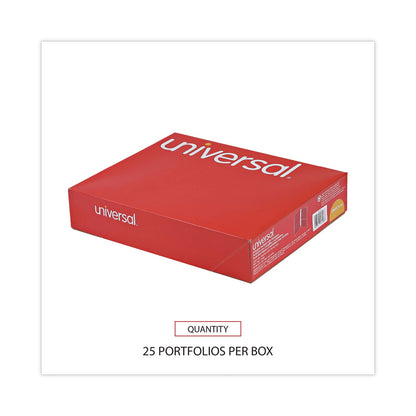 Universal Two-Pocket Portfolios with Tang Fasteners, 0.5" Capacity, 11 x 8.5, Red, 25/Box