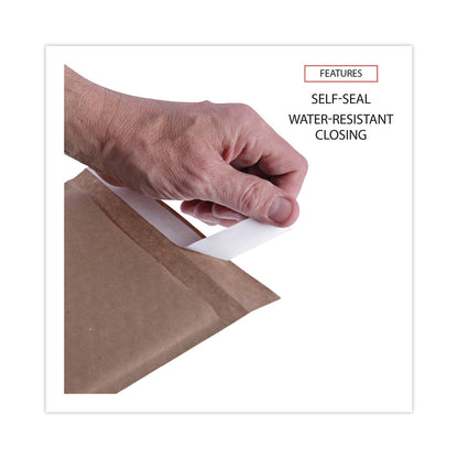 Universal Natural Self-Seal Cushioned Mailer, #0, Barrier Bubble Air Cell Cushion, Self-Adhesive Closure, 6 x 10, Kraft, 200/Carton