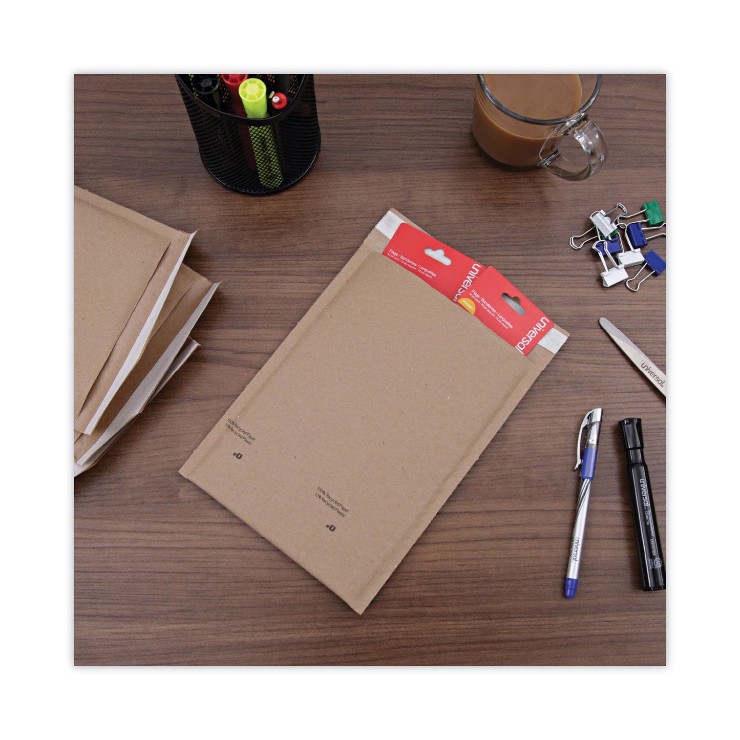 Universal Natural Self-Seal Cushioned Mailer, #0, Barrier Bubble Air Cell Cushion, Self-Adhesive Closure, 6 x 10, Kraft, 200/Carton