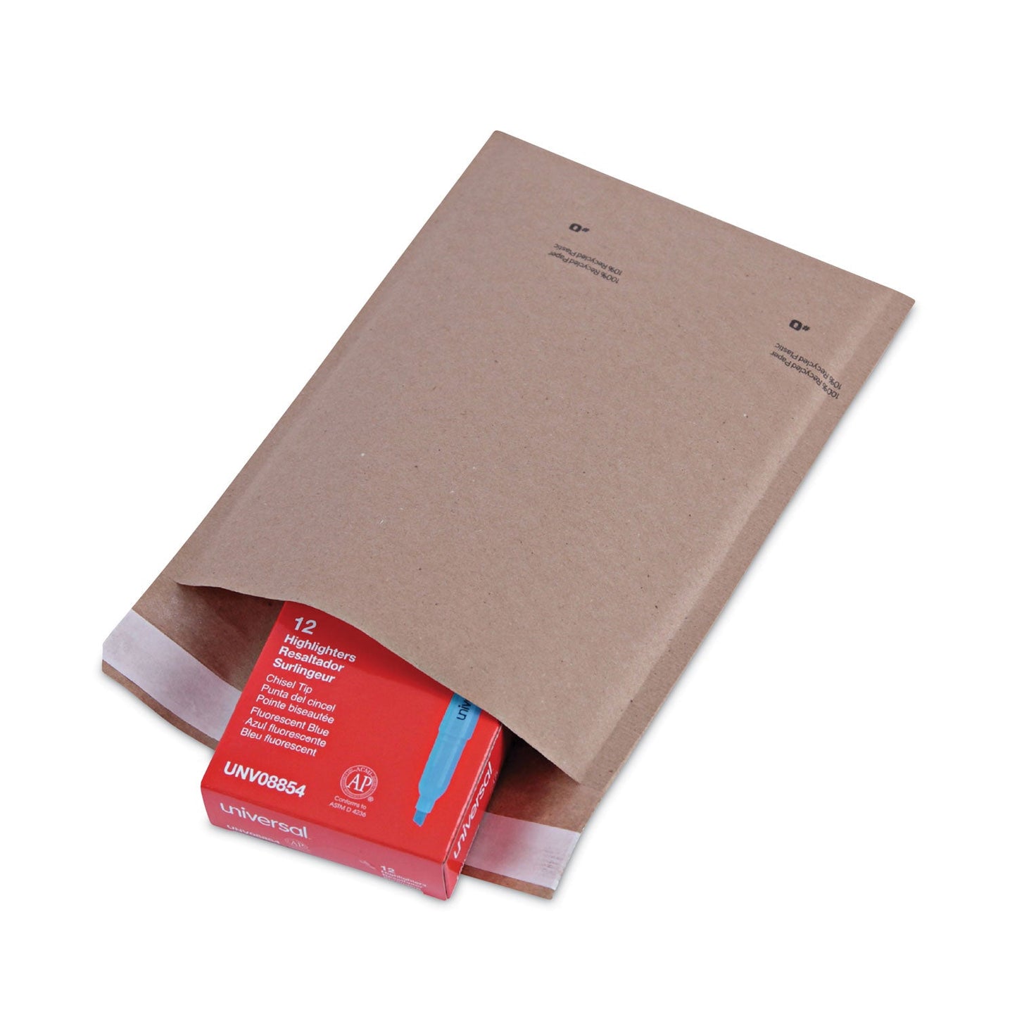 Universal Natural Self-Seal Cushioned Mailer, #0, Barrier Bubble Air Cell Cushion, Self-Adhesive Closure, 6 x 10, Kraft, 200/Carton