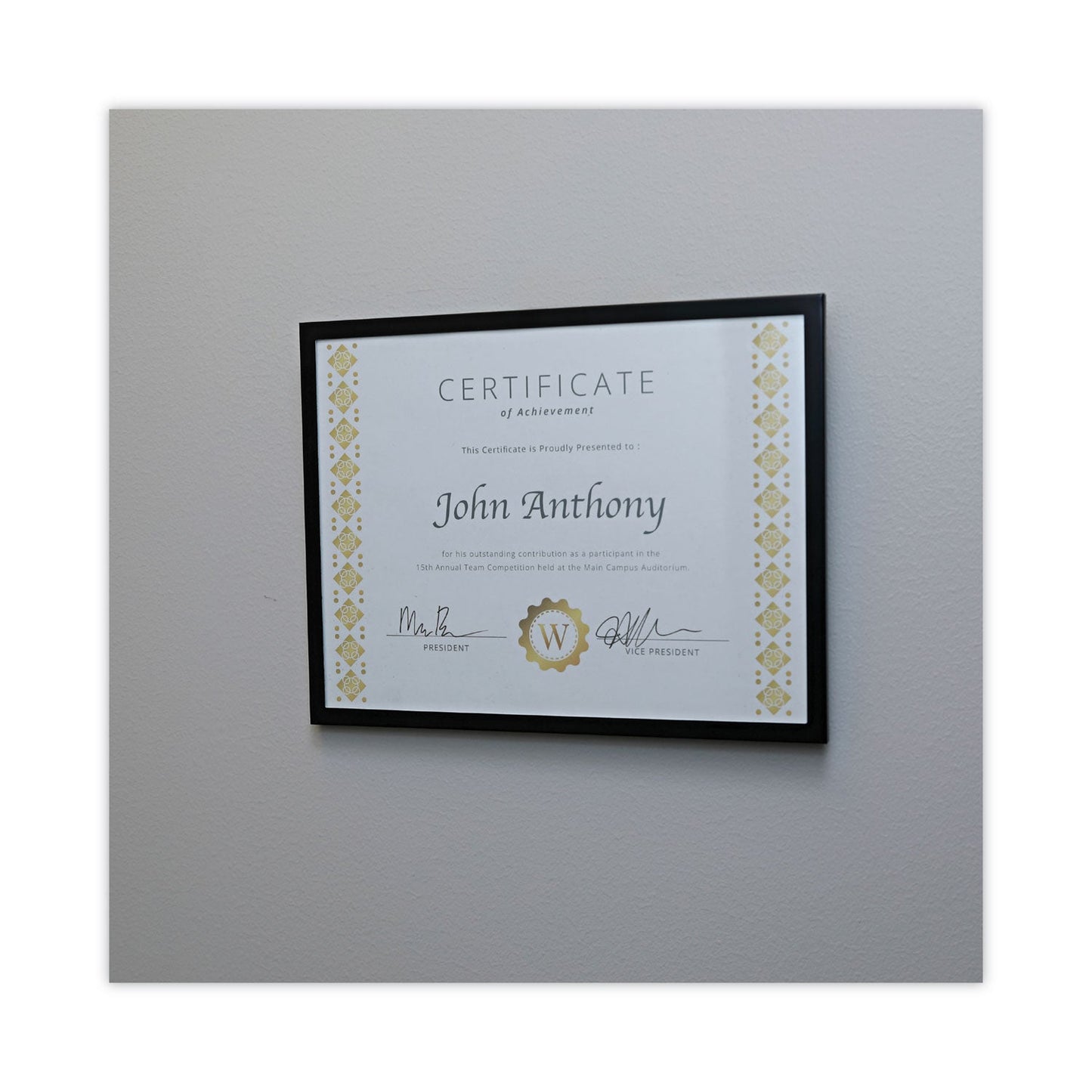 Universal Metal Photo Frame, Aluminum, 8.5 x 11, Black