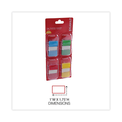 Universal Deluxe Pop-Up Page Flags, 1 x 1.75, Four Assorted Colors, 50 Flags/Dispenser, 4 Dispensers/Pack