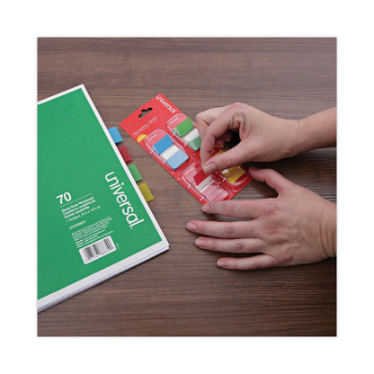 Universal Deluxe Pop-Up Page Flags, 1 x 1.75, Four Assorted Colors, 50 Flags/Dispenser, 4 Dispensers/Pack