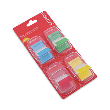 Universal Deluxe Pop-Up Page Flags, 1 x 1.75, Four Assorted Colors, 50 Flags/Dispenser, 4 Dispensers/Pack