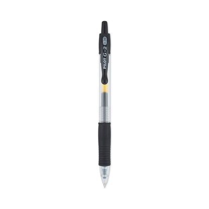 Pilot G2 Premium Gel Pen Convenience Pack, Retractable, Extra-Fine 0.38 mm, Black Ink, Clear/Black Barrel, Dozen