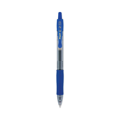 Pilot G2 Premium Gel Pen, Retractable, Bold 1 mm, Blue Ink, Smoke Barrel, Dozen
