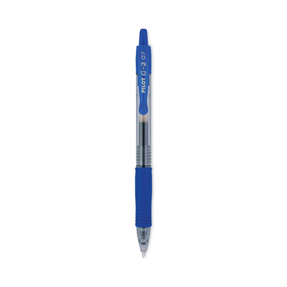Pilot G2 Premium Gel Pen, Retractable, Fine 0.7 mm, Blue Ink, Smoke Barrel, 12/Pack