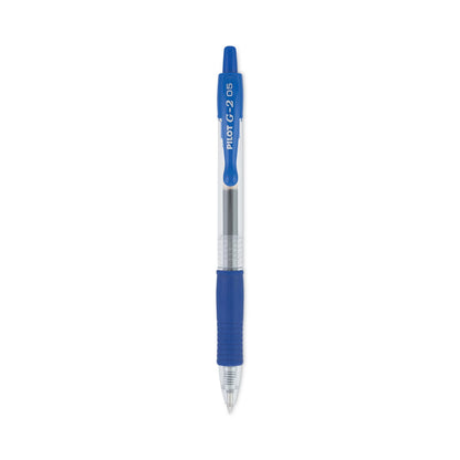 Pilot G2 Premium Gel Pen, Retractable, Extra-Fine 0.5 mm, Blue Ink, Smoke Barrel, Dozen