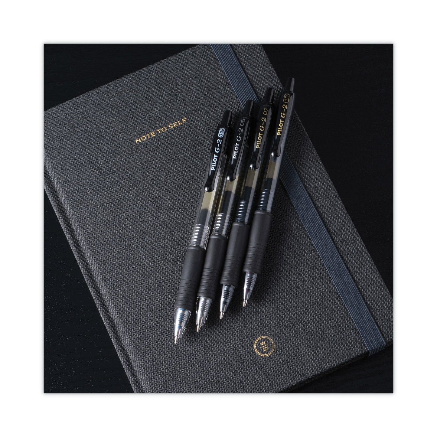 Pilot G2 Premium Gel Pen, Retractable, Extra-Fine 0.5 mm, Black Ink, Smoke Barrel, Dozen