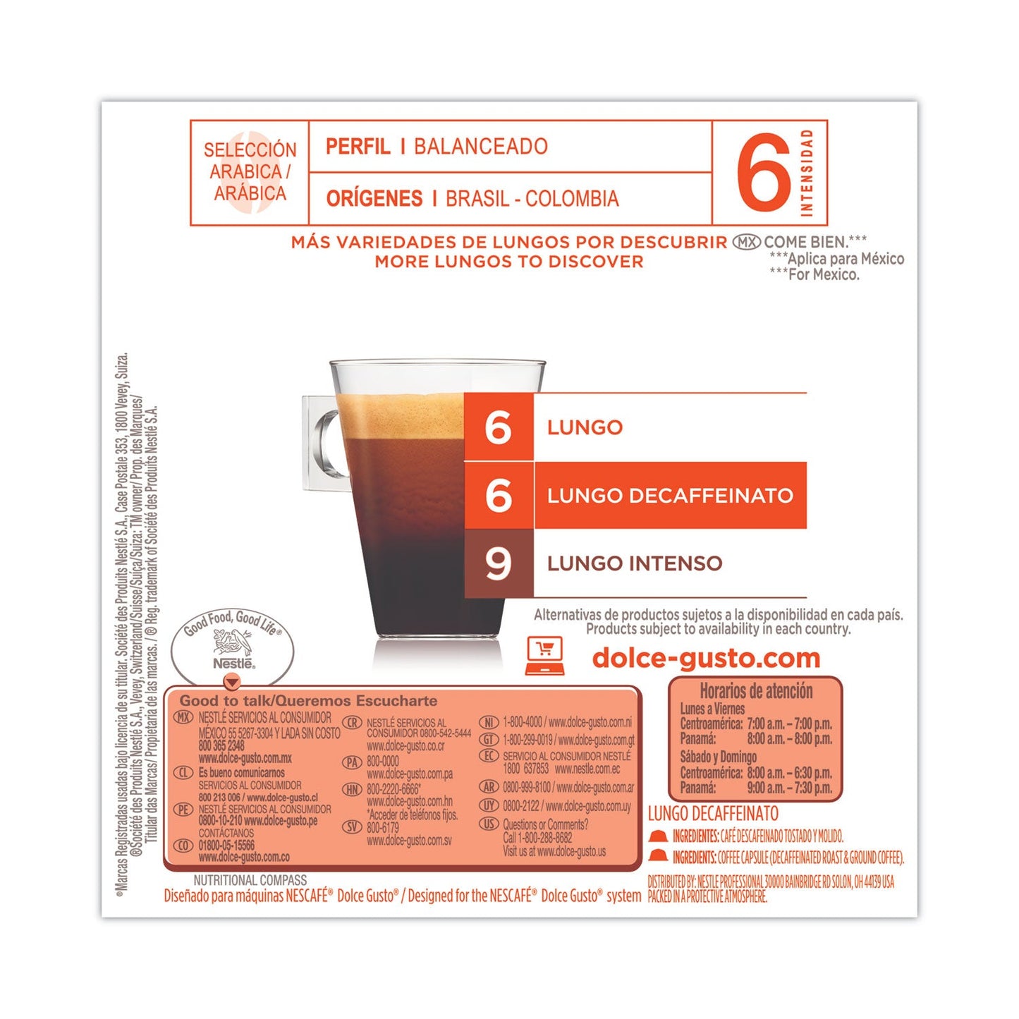 NESCAFÉ Capsules, Lungo Decaf, 48/Carton