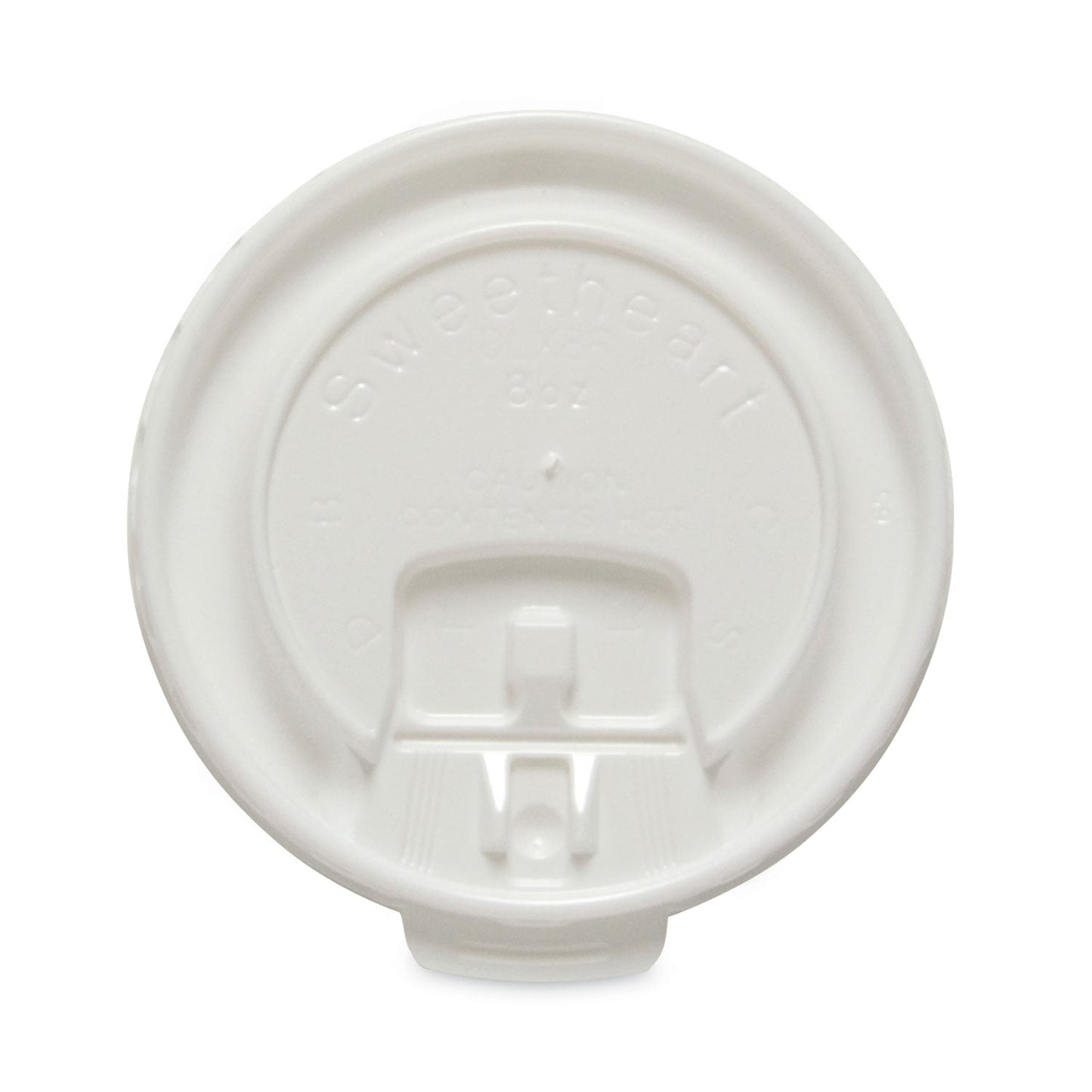 Dart Lift Back and Lock Tab Cup Lids for Foam Cups, Fits 8 oz Cups, White, 2,000/Carton