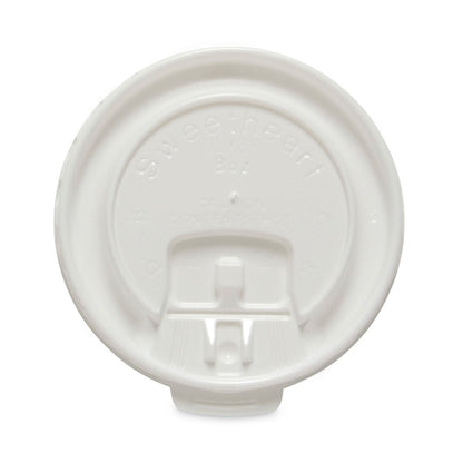 Dart Lift Back and Lock Tab Cup Lids for Foam Cups, Fits 8 oz Cups, White, 2,000/Carton