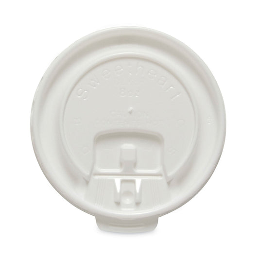 Dart Lift Back and Lock Tab Cup Lids for Foam Cups, Fits 8 oz Cups, White, 2,000/Carton
