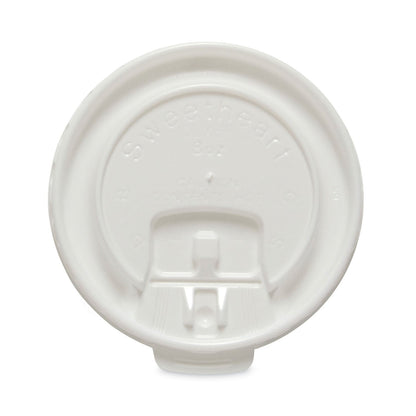 Dart Lift Back and Lock Tab Cup Lids for Foam Cups, Fits 8 oz Trophy Cups, White, 100/Pack