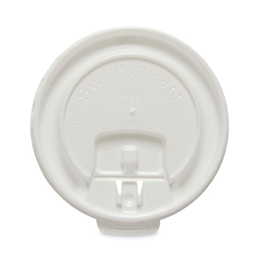 Dart Lift Back and Lock Tab Cup Lids for Foam Cups, Fits 8 oz Trophy Cups, White, 100/Pack