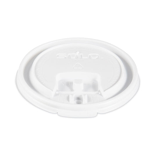 Dart Lift Back and Lock Tab Cup Lids, Fits 8 oz Cups, White, 100/Sleeve, 10 Sleeves/Carton