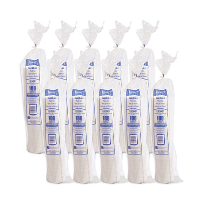 Dart Lift Back and Lock Tab Cup Lids, Fits 8 oz Cups, White, 100/Sleeve, 10 Sleeves/Carton