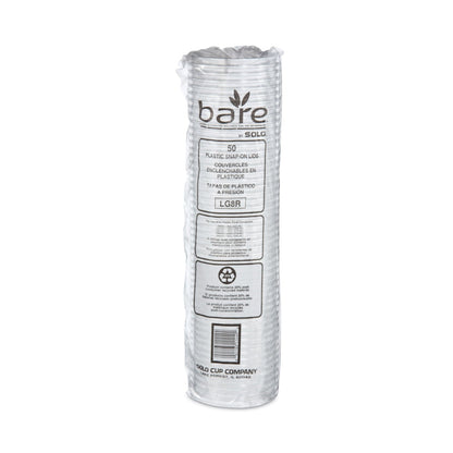 Dart Bare Eco-Forward RPET Deli Container Lids, Recessed Lid, Fits 8 oz, Clear, Plastic, 50/Pack, 10 Packs/Carton