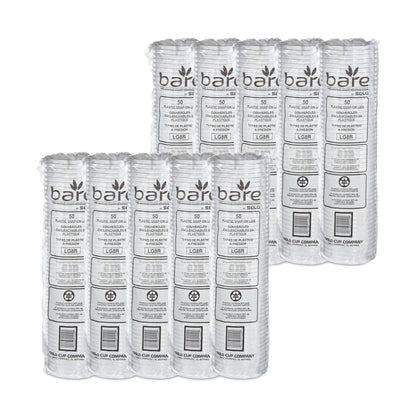 Dart Bare Eco-Forward RPET Deli Container Lids, Recessed Lid, Fits 8 oz, Clear, Plastic, 50/Pack, 10 Packs/Carton