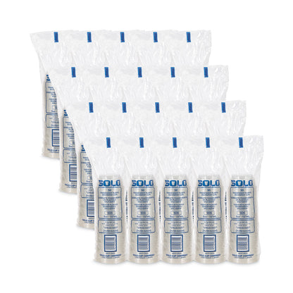 Dart SoloServe Flat-Top Dome Cup Lids, Fits 5 oz to 8 oz Containers, Clear, 50/Pack 20 Packs/Carton