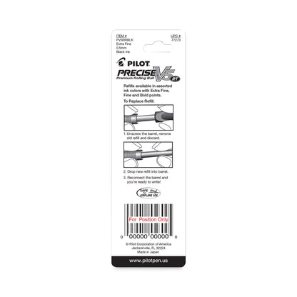 Pilot Refill for Pilot Precise V5 RT Rolling Ball, Extra-Fine Conical Tip, Black Ink, 2/Pack
