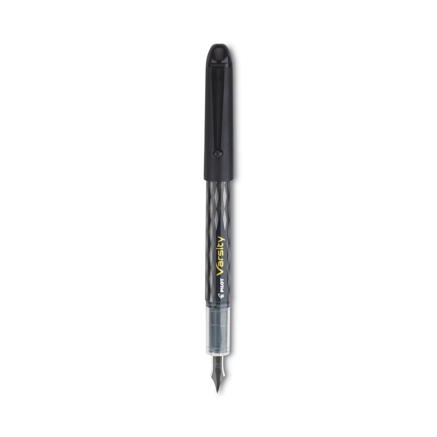 Pilot Varsity Fountain Pen, Medium 1 mm, Black Ink, Gray Pattern Wrap
