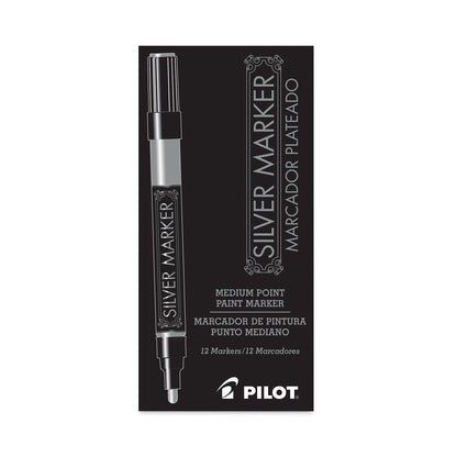 Pilot Creative Art and Crafts Marker, Medium Brush Tip, Silver