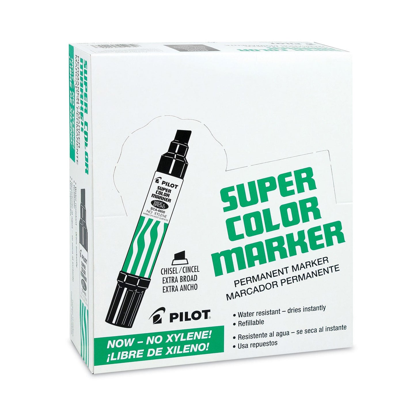 Pilot Jumbo Refillable Permanent Marker, Broad Chisel Tip, Black