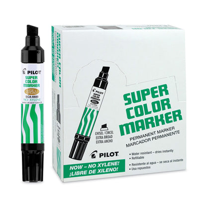 Pilot Jumbo Refillable Permanent Marker, Broad Chisel Tip, Black