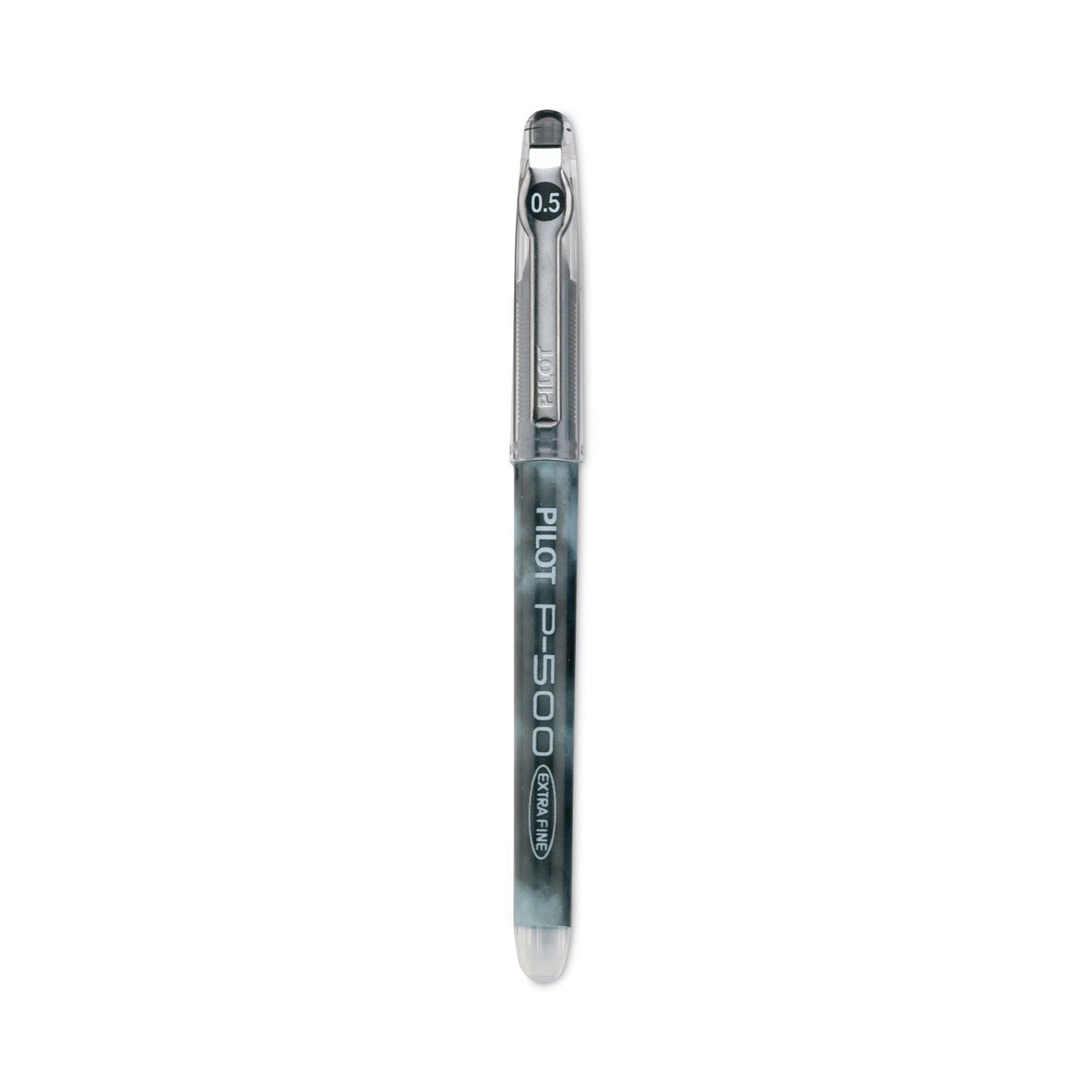 Pilot Precise P-500 Gel Pen, Stick, Extra-Fine 0.5 mm, Black Ink, Black Barrel, Dozen