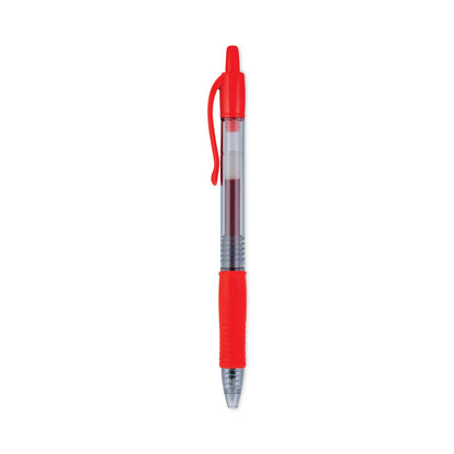 Pilot G2 Premium Gel Pen, Retractable, Bold 1 mm, Red Ink, Smoke Barrel, Dozen
