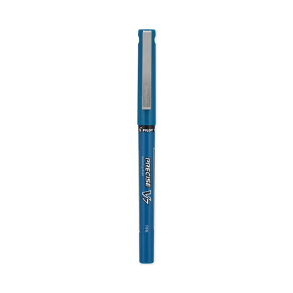 Pilot Precise V7 Roller Ball Pen, Stick, Fine 0.7 mm, Blue Ink, Blue Barrel, Dozen