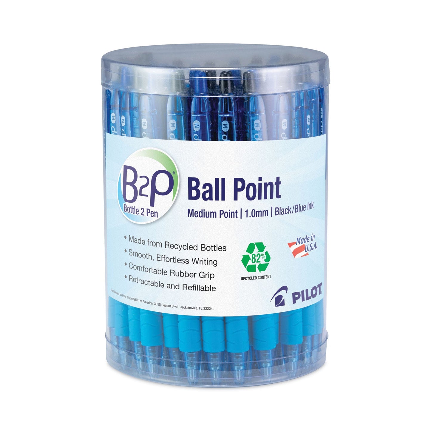 Pilot B2P Bottle-2-Pen Recycled Ballpoint Pen, Retractable, Medium 1 mm, Assorted Ink and Barrel Colors, 36/Pack