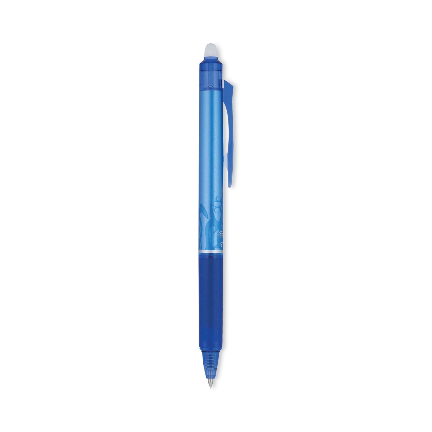 Pilot FriXion Clicker Erasable Gel Pen, Retractable, Extra-Fine 0.5 mm, Blue Ink, Blue Barrel, Dozen