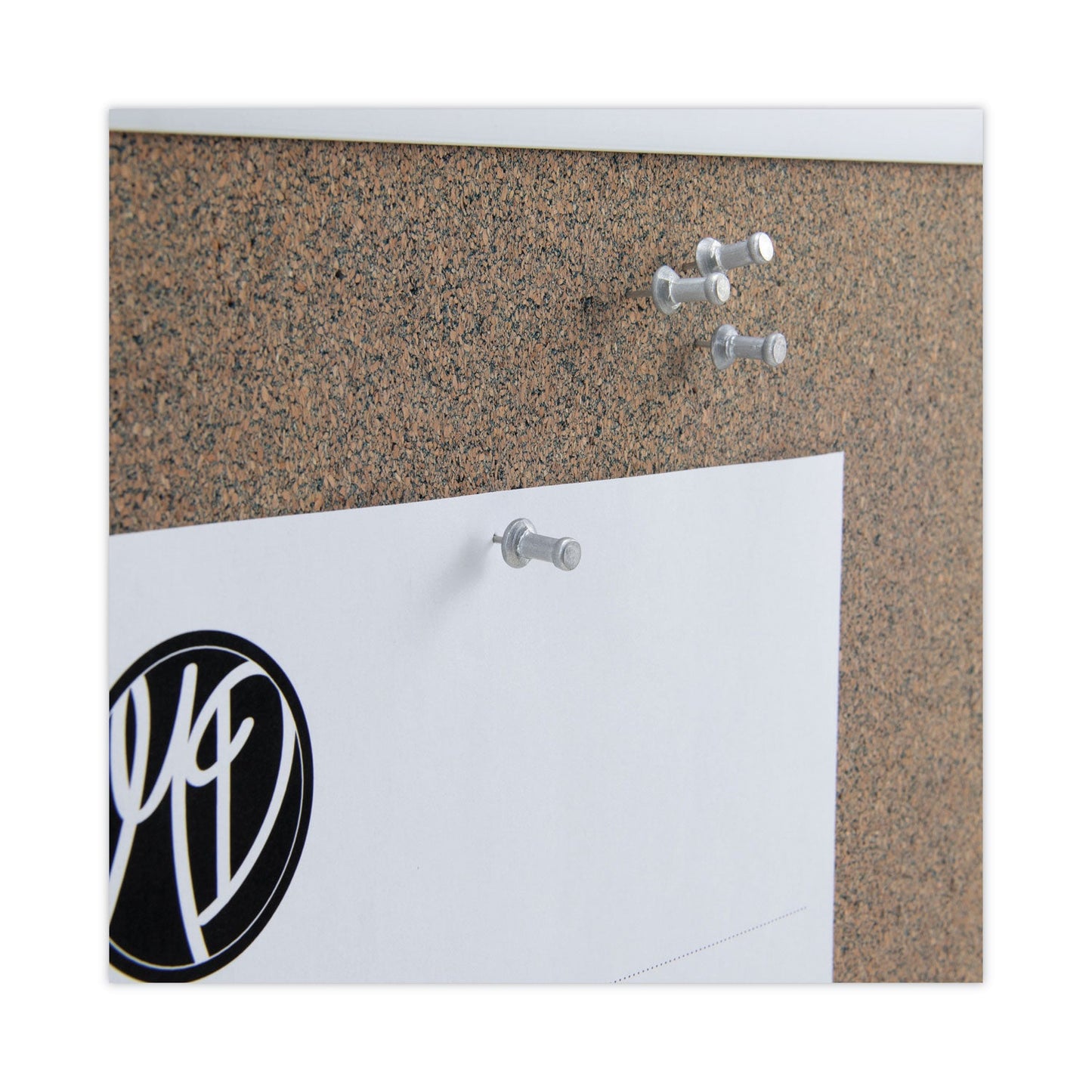 GEM Aluminum Head Push Pins, Aluminum, Silver, 0.63", 100/Box
