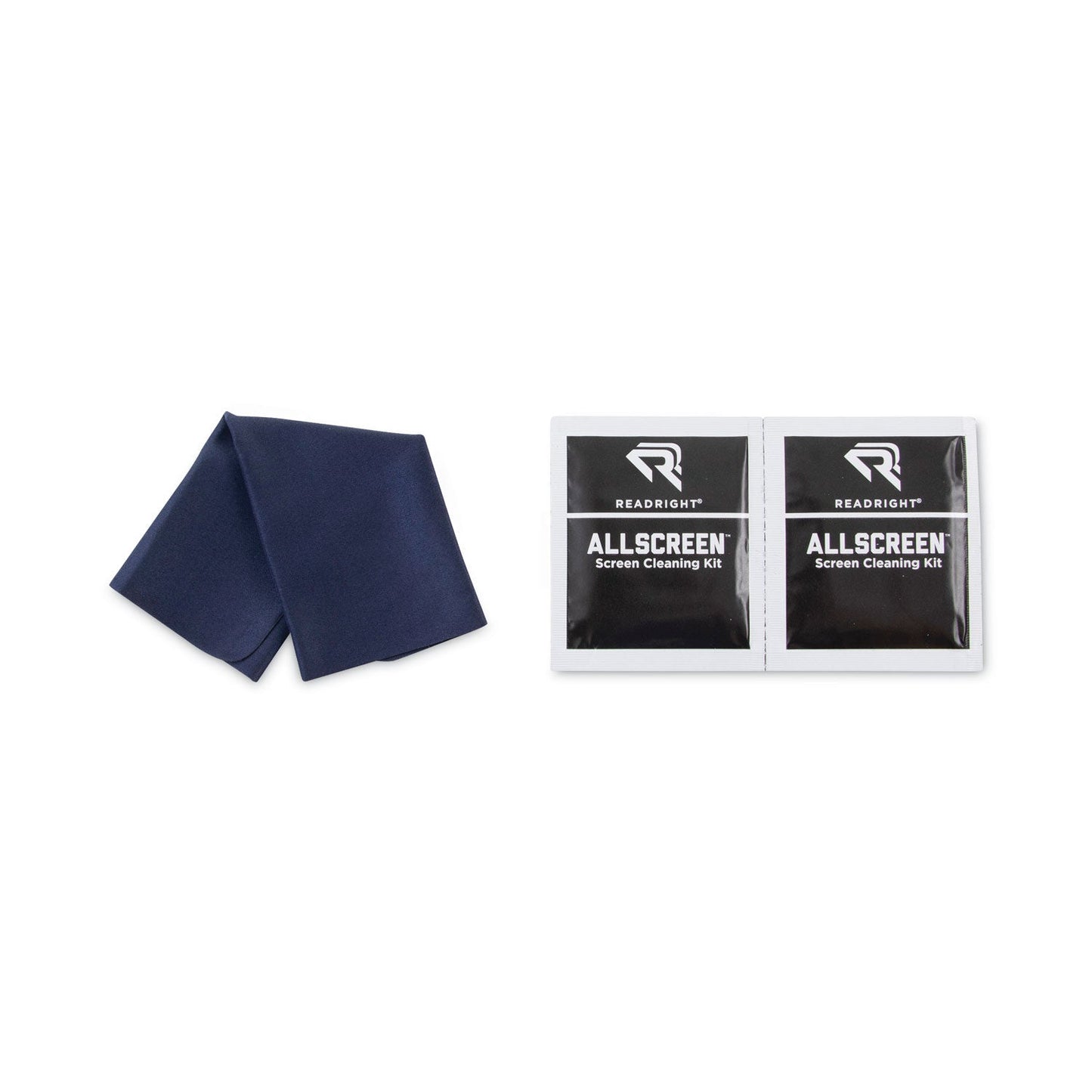 Read Right AllScreen Screen Cleaning Kit, 50 Individually Wrapped Presaturated Wipes, 1 Microfiber Cloth/Box