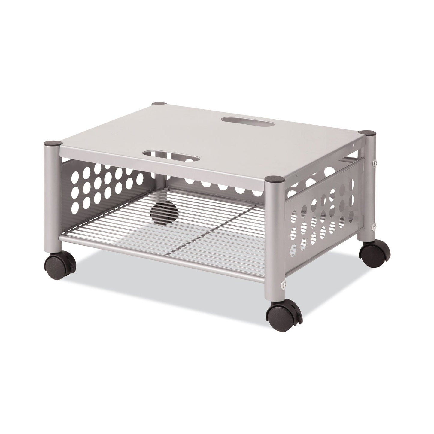 Vertiflex Underdesk Machine Stand, Metal, 2 Shelves, 90 lb Capacity, 21.5" x 17.88" x 11.5", Matte Gray