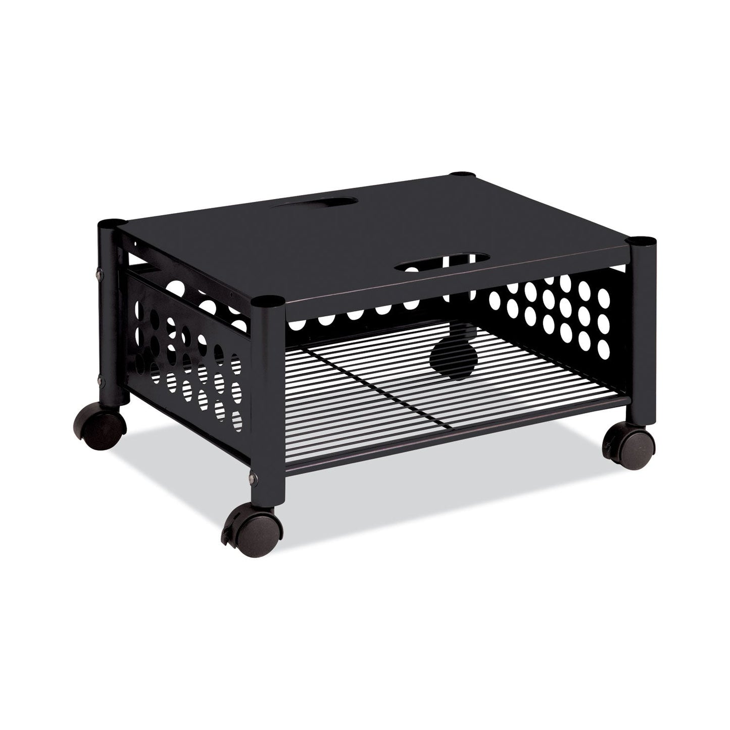 Vertiflex Underdesk Machine Stand, Metal, 2 Shelves, 90 lb Capacity, 21.5" x 17.88" x 11.5", Black