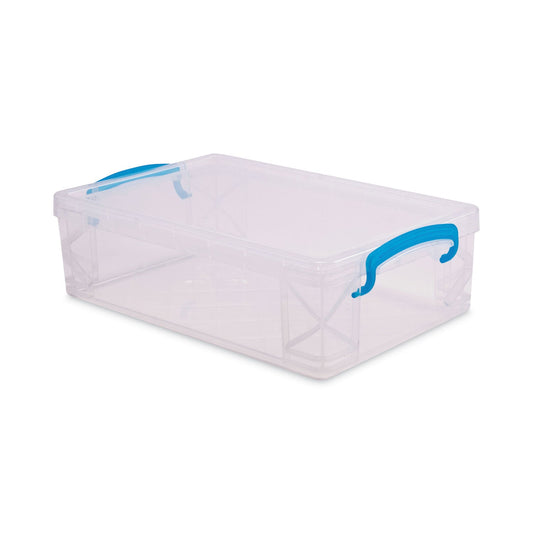 Advantus Super Stacker Large Pencil Box, Plastic, 9 x 5.5 x 2.62, Clear