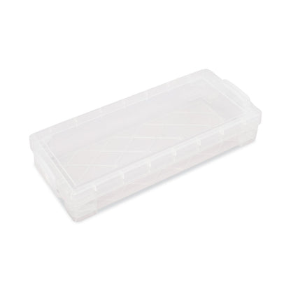 Advantus Super Stacker Pencil Box, Plastic, 8.25 x 3.75 x 1.5, Clear