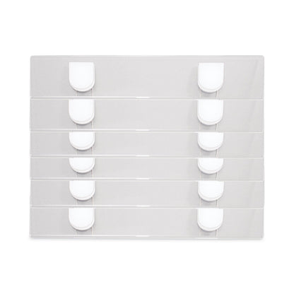 Advantus Panel Wall Sign Name Holder, Acrylic, 9 x 2, 6/Pack, Clear