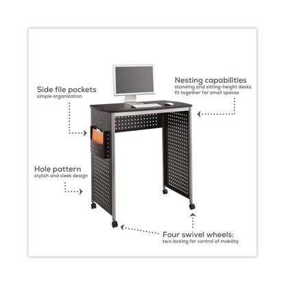 Safco Scoot Stand-Up Desk, 39.5" x 23.25" x 41.75" to 42", Black