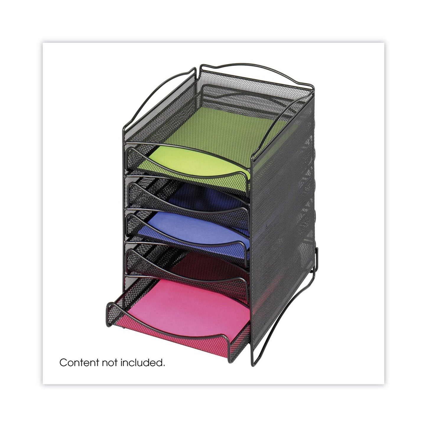 Safco Onyx Stackable Literature Organizer, Five-Drawer, 10.25 x 12.75 x 15.25, Black