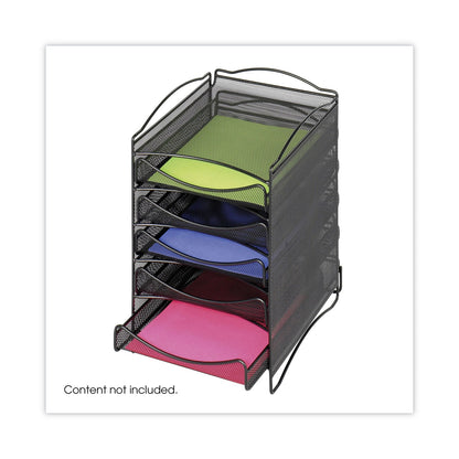 Safco Onyx Stackable Literature Organizer, Five-Drawer, 10.25 x 12.75 x 15.25, Black