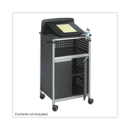 Safco Scoot Multipurpose Mobile Lectern, 28.75 x 22 x 49.75, Black/Silver