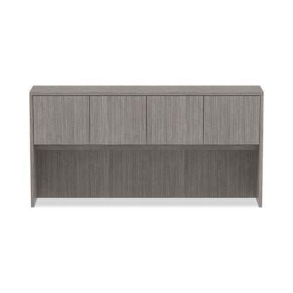 Alera Valencia Series Hutch with Doors, 4 Compartments, 70.63w x 15d x 35.38h, Gray